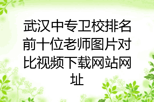 武汉中专卫校排名前十位老师图片对比视频下载网站网址