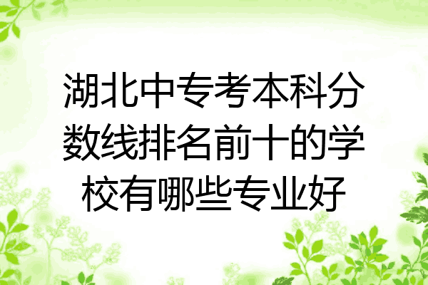 湖北中专考本科分数线排名前十的学校有哪些专业好