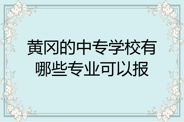 黄冈的中专学校有哪些专业可以报