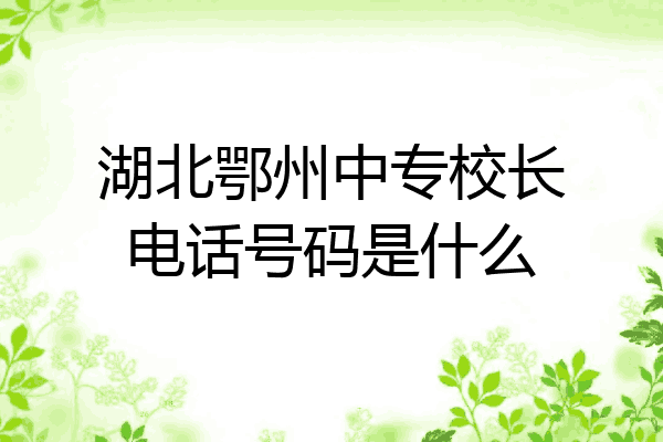 湖北鄂州中专校长电话号码是什么