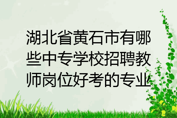 湖北省黄石市有哪些中专学校招聘教师岗位好考的专业