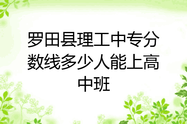 罗田县理工中专分数线多少人能上高中班