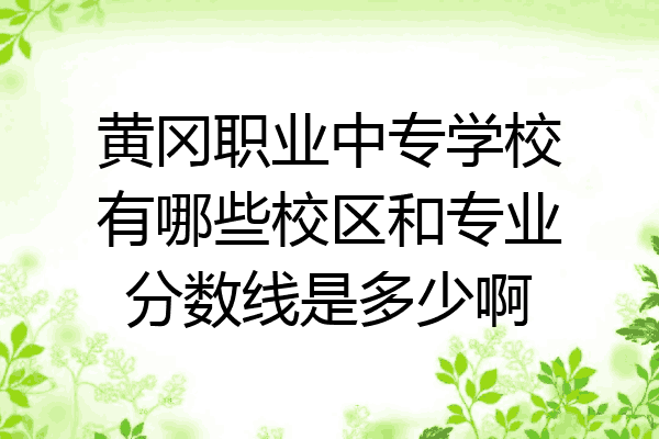 黄冈职业中专学校有哪些校区和专业分数线是多少啊