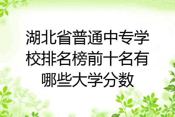 湖北省普通中专学校排名榜前十名有哪些大学分数