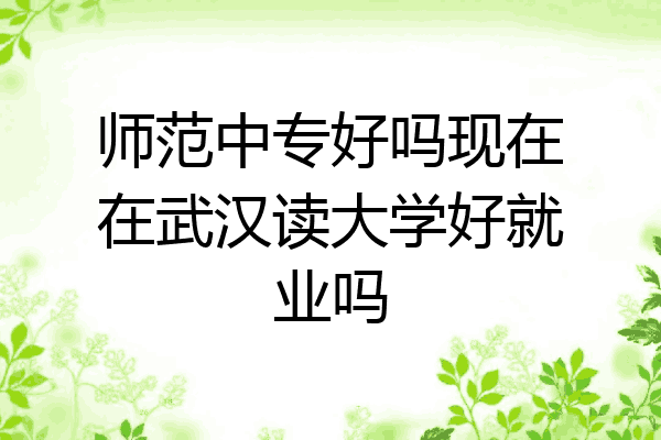 师范中专好吗现在在武汉读大学好就业吗