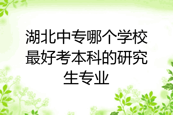 湖北中专哪个学校最好考本科的研究生专业