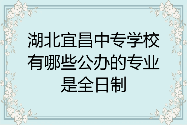 湖北宜昌中专学校有哪些公办的专业是全日制