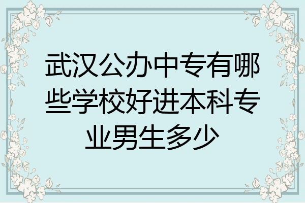 武汉公办中专有哪些学校好进本科专业男生多少