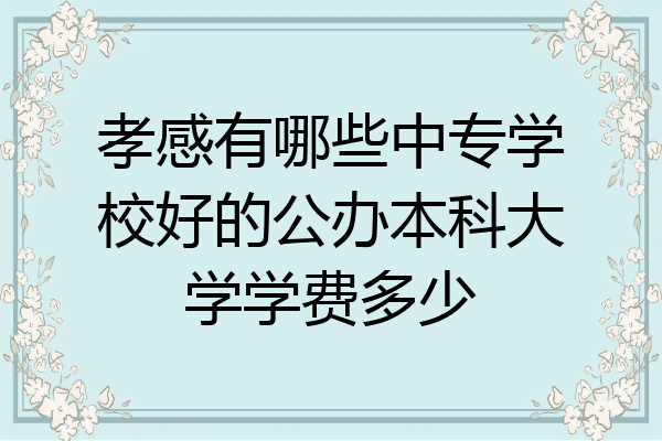 孝感有哪些中专学校好的公办本科大学学费多少