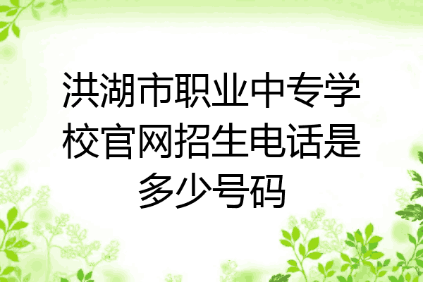 洪湖市职业中专学校官网招生电话是多少号码