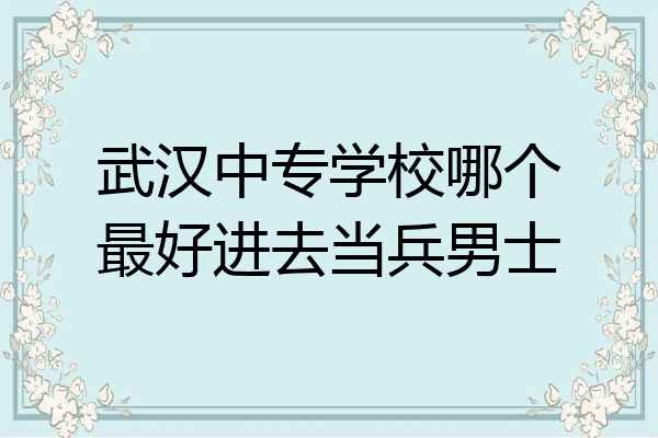 武汉中专学校哪个最好进去当兵男士