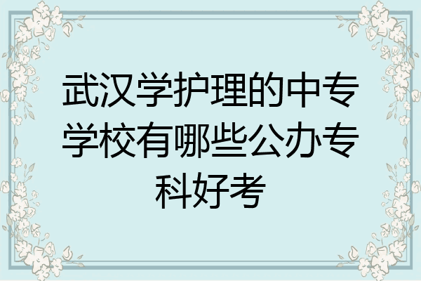武汉学护理的中专学校有哪些公办专科好考