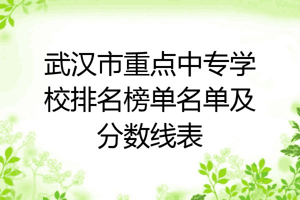 武汉市重点中专学校排名榜单名单及分数线表