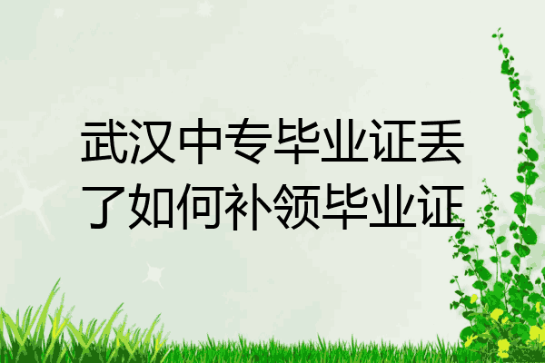 武汉中专毕业证丢了如何补领毕业证