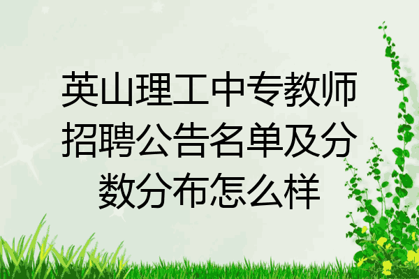 英山理工中专教师招聘公告名单及分数分布怎么样