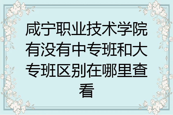 咸宁职业技术学院有没有中专班和大专班区别在哪里查看