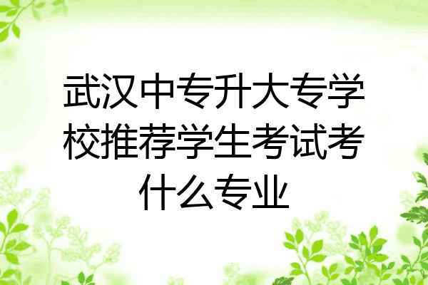 武汉中专升大专学校推荐学生考试考什么专业