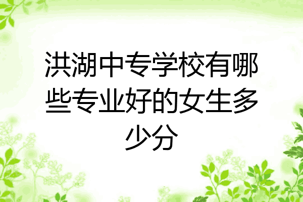 洪湖中专学校有哪些专业好的女生多少分