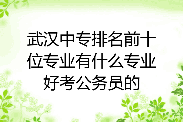 武汉中专排名前十位专业有什么专业好考公务员的
