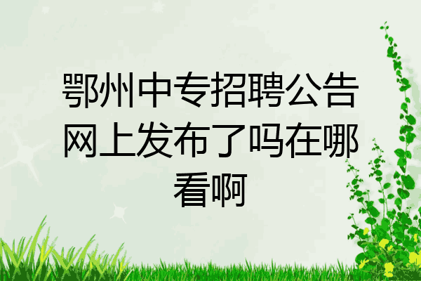 鄂州中专招聘公告网上发布了吗在哪看啊