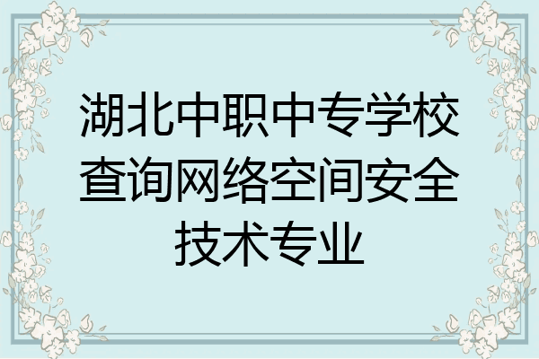 湖北中职中专学校查询网络空间安全技术专业