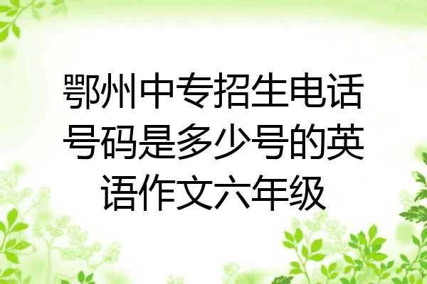 鄂州中专招生电话号码是多少号的英语作文六年级