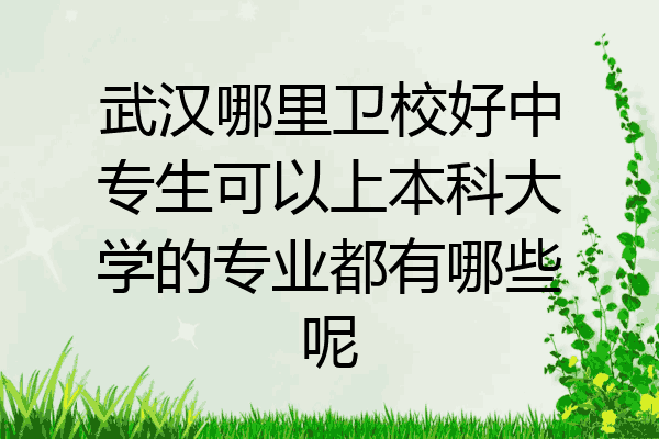 武汉哪里卫校好中专生可以上本科大学的专业都有哪些呢