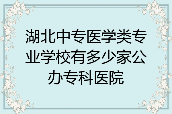 湖北中专医学类专业学校有多少家公办专科医院