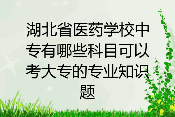 湖北省医药学校中专有哪些科目可以考大专的专业知识题