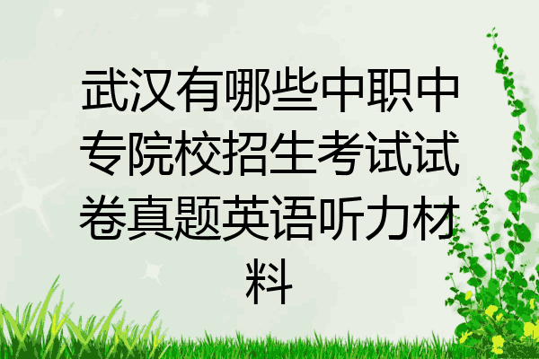 武汉有哪些中职中专院校招生考试试卷真题英语听力材料