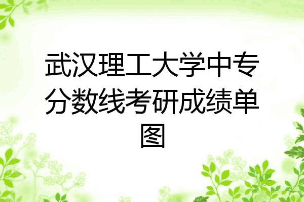 武汉理工大学中专分数线考研成绩单图