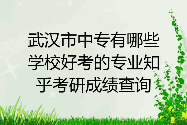武汉市中专有哪些学校好考的专业知乎考研成绩查询