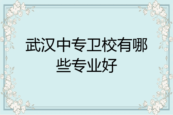 武汉中专卫校有哪些专业好