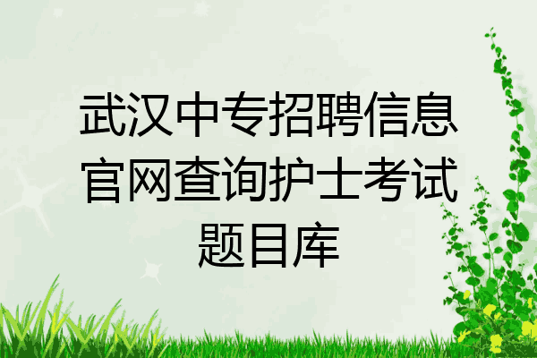 武汉中专招聘信息官网查询护士考试题目库