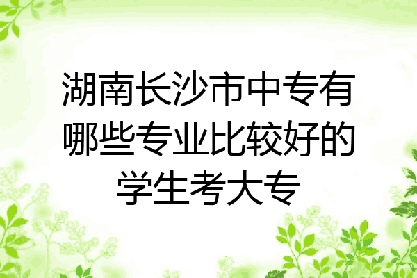 湖南长沙市中专有哪些专业比较好的学生考大专