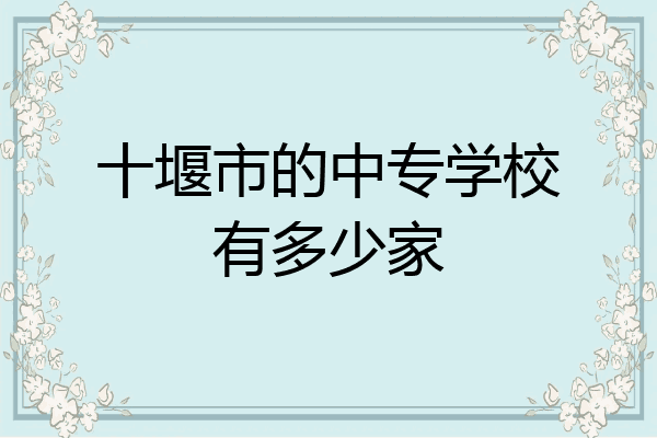 十堰市的中专学校有多少家