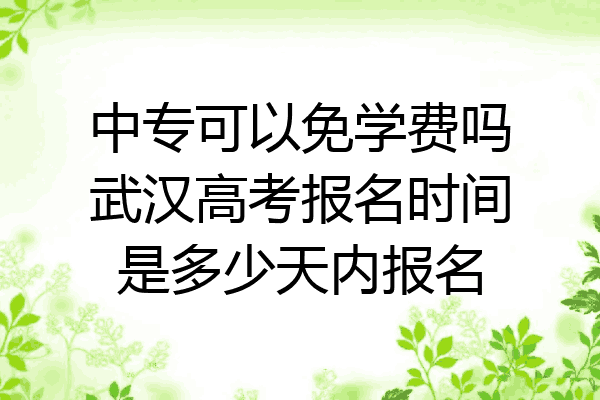 中专可以免学费吗武汉高考报名时间是多少天内报名