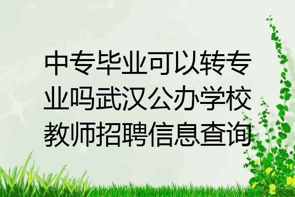 中专毕业可以转专业吗武汉公办学校教师招聘信息查询