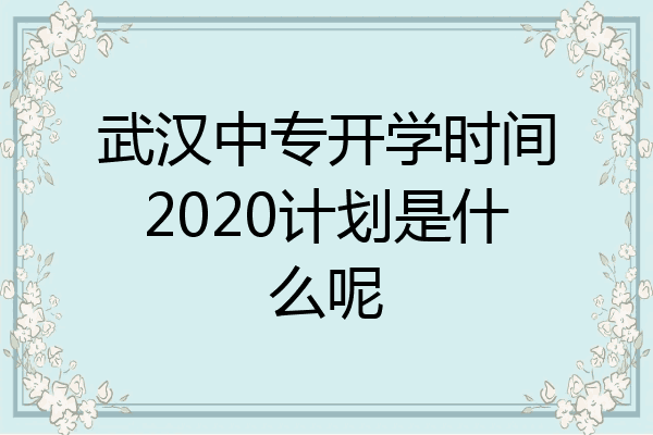 武汉中专开学时间2020计划是什么呢