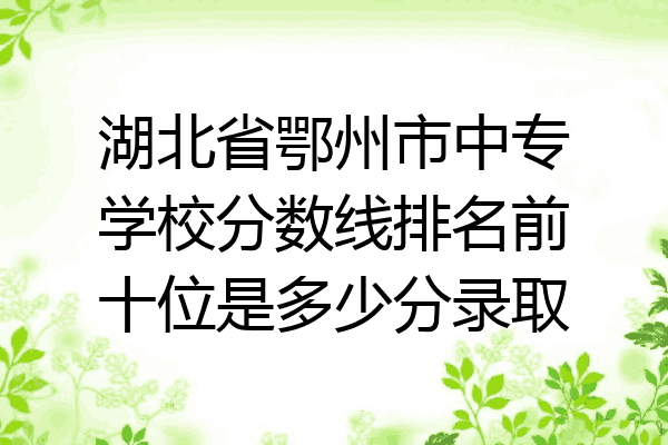 湖北省鄂州市中专学校分数线排名前十位是多少分录取