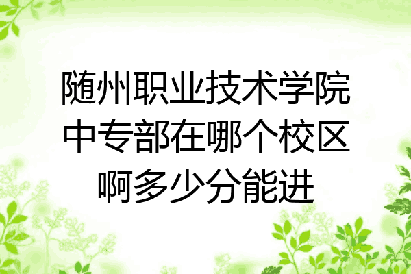 随州职业技术学院中专部在哪个校区啊多少分能进