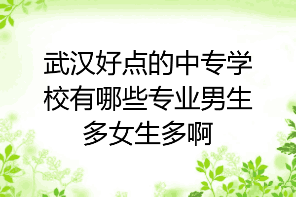 武汉好点的中专学校有哪些专业男生多女生多啊