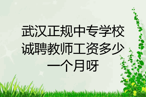 武汉正规中专学校诚聘教师工资多少一个月呀