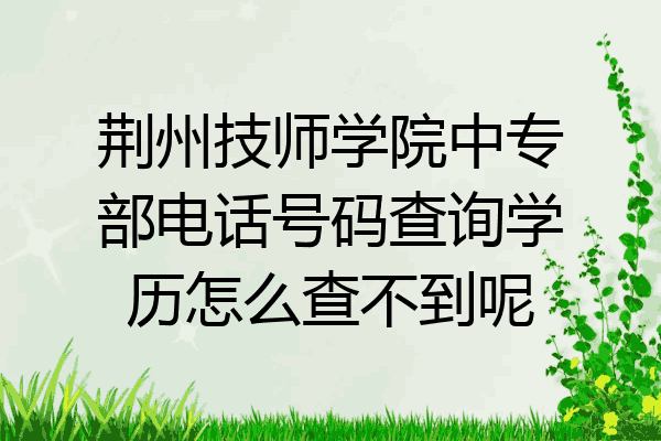 荆州技师学院中专部电话号码查询学历怎么查不到呢