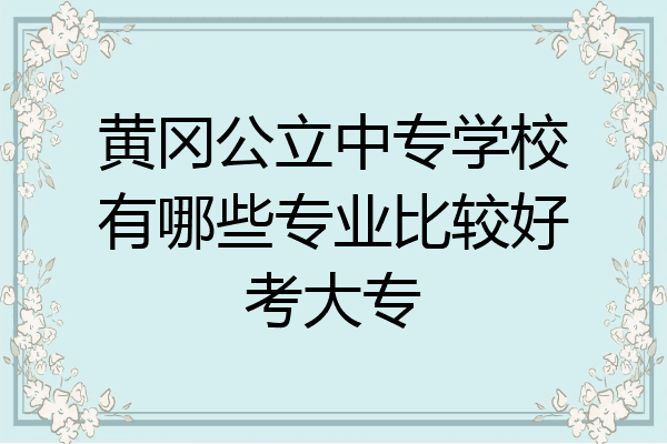 黄冈公立中专学校有哪些专业比较好考大专