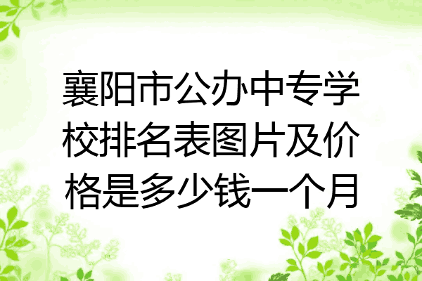 襄阳市公办中专学校排名表图片及价格是多少钱一个月