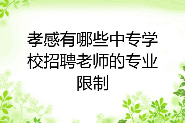 孝感有哪些中专学校招聘老师的专业限制