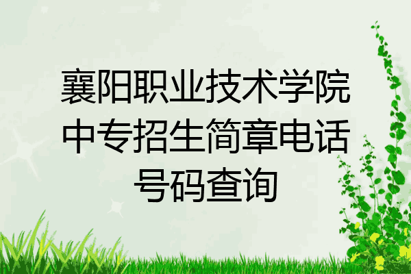 襄阳职业技术学院中专招生简章电话号码查询