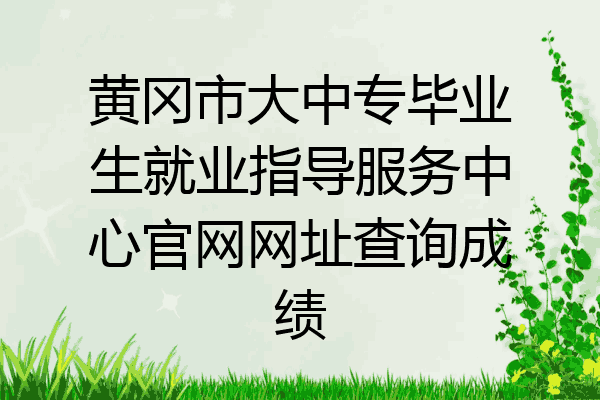 黄冈市大中专毕业生就业指导服务中心官网网址查询成绩