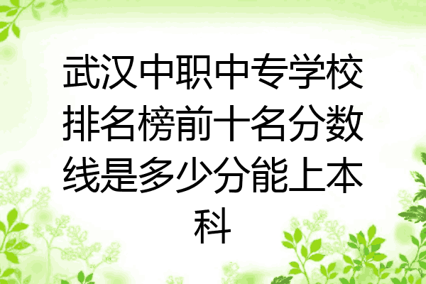 武汉中职中专学校排名榜前十名分数线是多少分能上本科